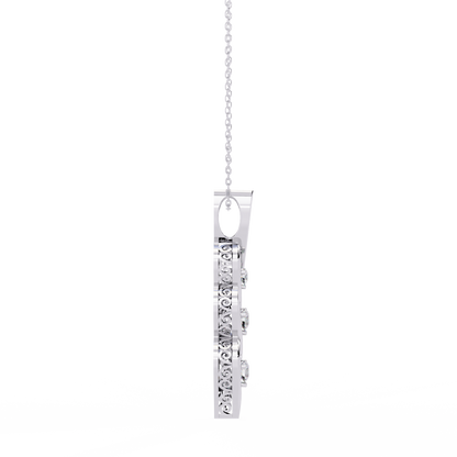 Round Cut Lab Grown - Natural Antique Shapes 14K Solid Rose Gold Delicate Vintage Necklace For bridal