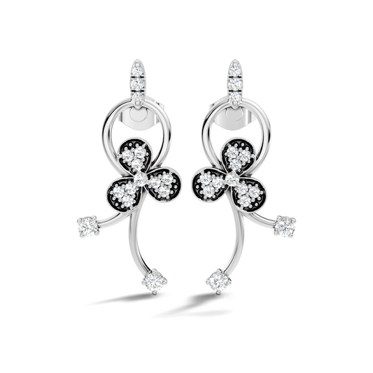 Round Cut Lab Grown & Natural Diamond Antique Delicate Stackable Party Wear Drop Stud Earrings For Her