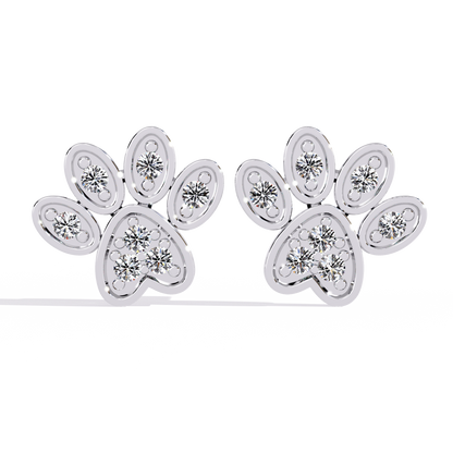 Round Cut Lab Grown & Natural Diamond Antique Stackable Stunning 18k Solid White Gold Perfect Stud Earring Gift For Her - HIGHCARAT DIAMONDS