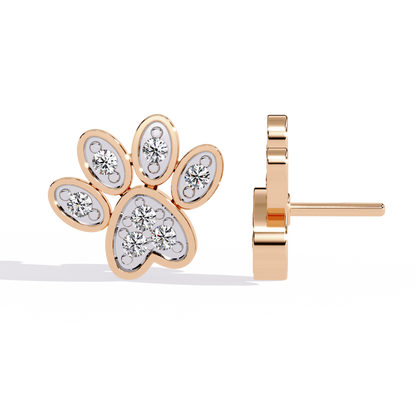 Round Cut Lab Grown & Natural Diamond Antique Stackable Stunning 18k Solid White Gold Perfect Stud Earring Gift For Her - HIGHCARAT DIAMONDS