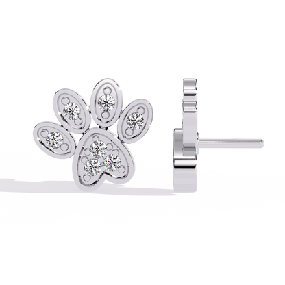 Round Cut Lab Grown & Natural Diamond Antique Stackable Stunning 18k Solid White Gold Perfect Stud Earring Gift For Her - HIGHCARAT DIAMONDS