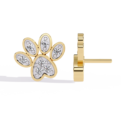 Round Cut Lab Grown & Natural Diamond Antique Stackable Stunning 18k Solid White Gold Perfect Stud Earring Gift For Her - HIGHCARAT DIAMONDS