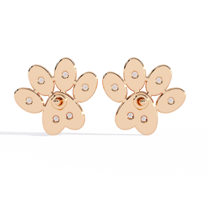 Round Cut Lab Grown & Natural Diamond Antique Stackable Stunning 18k Solid White Gold Perfect Stud Earring Gift For Her - HIGHCARAT DIAMONDS