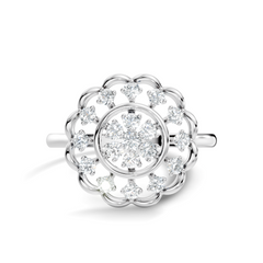 Round Cut Lab Grown & Natural Diamond Unique Flower Shape Dainty Wedding Wear Ring For Women's - HIGHCARAT DIAMONDS