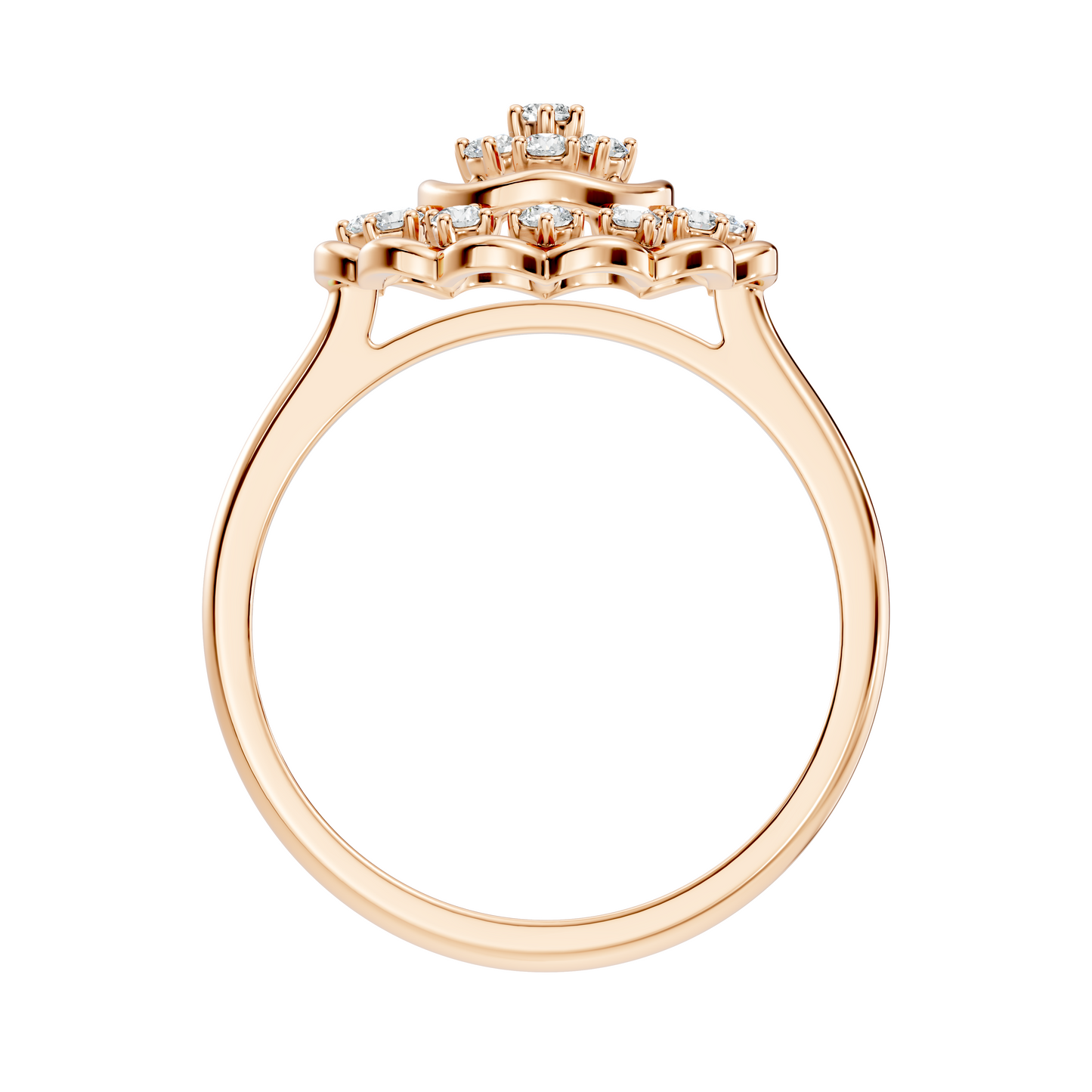 Round Cut Lab Grown & Natural Diamond Unique Flower Shape Dainty Wedding Wear Ring For Women's - HIGHCARAT DIAMONDS