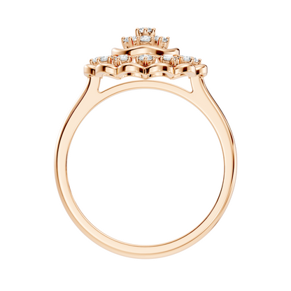 Round Cut Lab Grown & Natural Diamond Unique Flower Shape Dainty Wedding Wear Ring For Women's - HIGHCARAT DIAMONDS