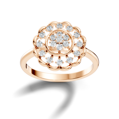 Round Cut Lab Grown & Natural Diamond Unique Flower Shape Dainty Wedding Wear Ring For Women's - HIGHCARAT DIAMONDS