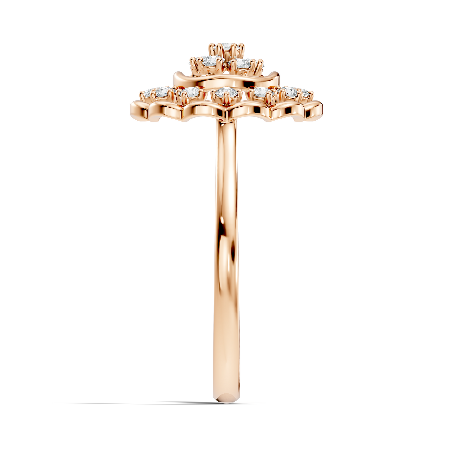 Round Cut Lab Grown & Natural Diamond Unique Flower Shape Dainty Wedding Wear Ring For Women's - HIGHCARAT DIAMONDS