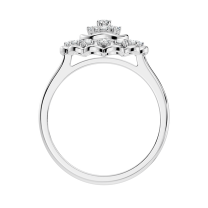 Round Cut Lab Grown & Natural Diamond Unique Flower Shape Dainty Wedding Wear Ring For Women's - HIGHCARAT DIAMONDS