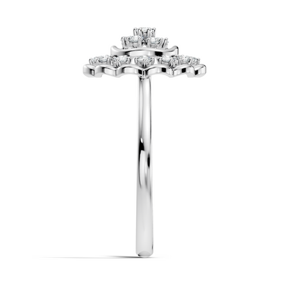 Round Cut Lab Grown & Natural Diamond Unique Flower Shape Dainty Wedding Wear Ring For Women's - HIGHCARAT DIAMONDS