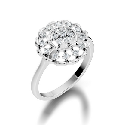 Round Cut Lab Grown & Natural Diamond Unique Flower Shape Dainty Wedding Wear Ring For Women's - HIGHCARAT DIAMONDS