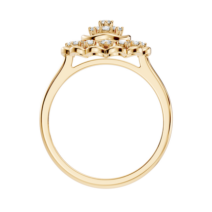 Round Cut Lab Grown & Natural Diamond Unique Flower Shape Dainty Wedding Wear Ring For Women's - HIGHCARAT DIAMONDS