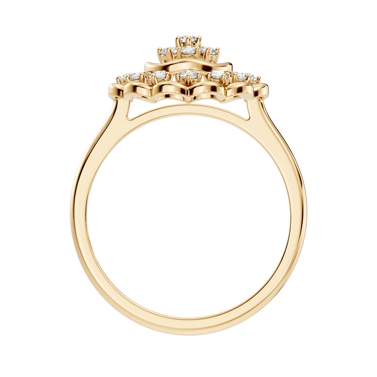 Round Cut Lab Grown & Natural Diamond Unique Flower Shape Dainty Wedding Wear Ring For Women's - HIGHCARAT DIAMONDS