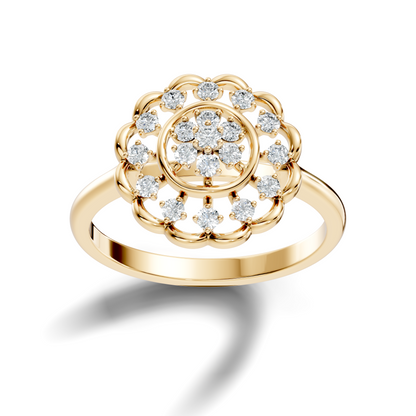 Round Cut Lab Grown & Natural Diamond Unique Flower Shape Dainty Wedding Wear Ring For Women's - HIGHCARAT DIAMONDS