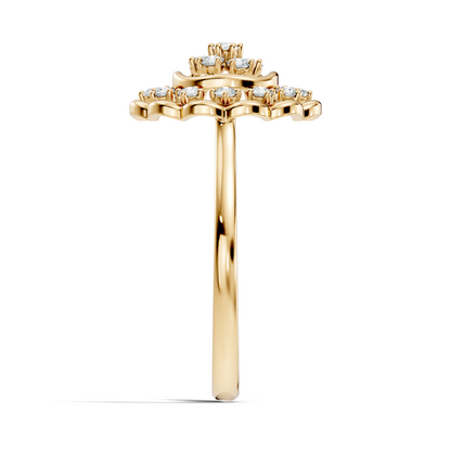 Round Cut Lab Grown & Natural Diamond Unique Flower Shape Dainty Wedding Wear Ring For Women's - HIGHCARAT DIAMONDS