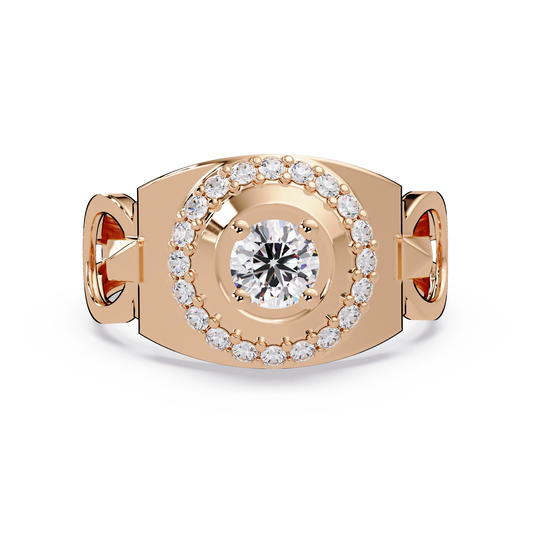 Round Cut Lab Grown Prong Set Men's Diamond Signet Ring - HIGHCARAT DIAMONDS