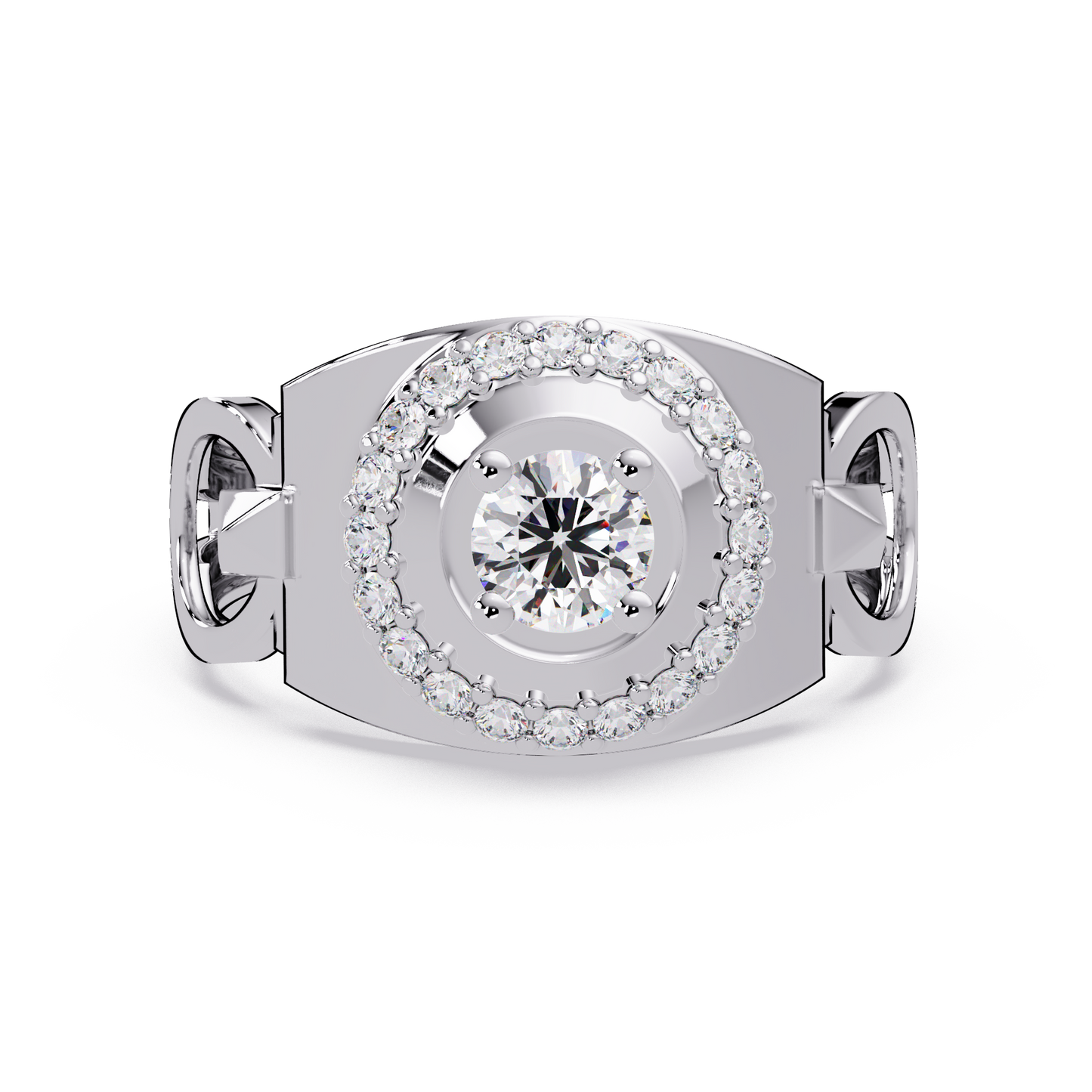 Round Cut Lab Grown Prong Set Men's Diamond Signet Ring - HIGHCARAT DIAMONDS