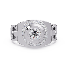 Round Cut Lab Grown Prong Set Men's Diamond Signet Ring - HIGHCARAT DIAMONDS