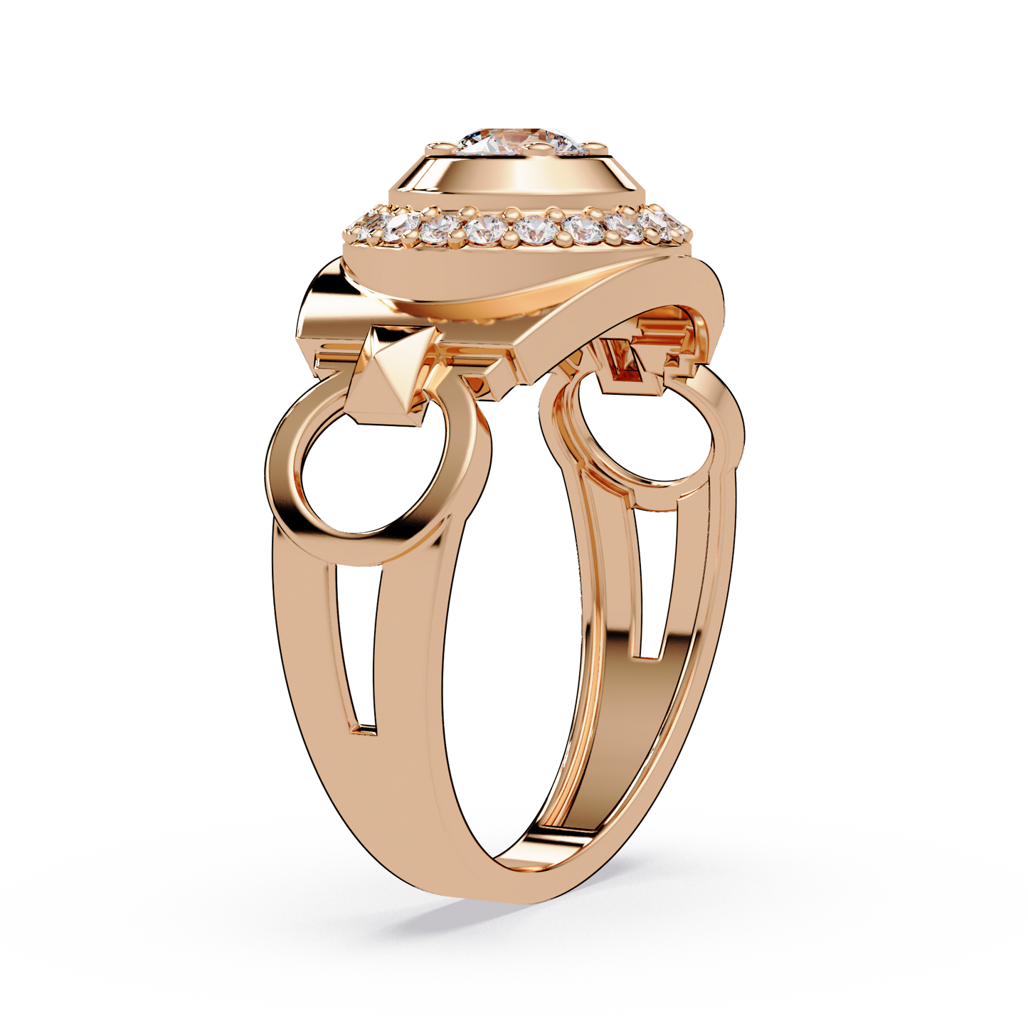 Round Cut Lab Grown Prong Set Men's Diamond Signet Ring - HIGHCARAT DIAMONDS