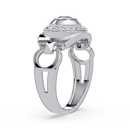 Round Cut Lab Grown Prong Set Men's Diamond Signet Ring - HIGHCARAT DIAMONDS