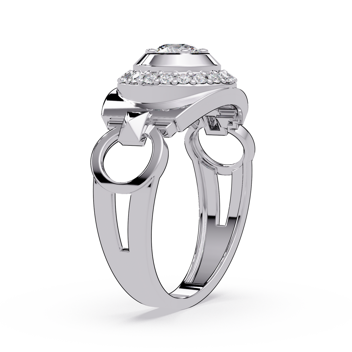 Round Cut Lab Grown Prong Set Men's Diamond Signet Ring - HIGHCARAT DIAMONDS