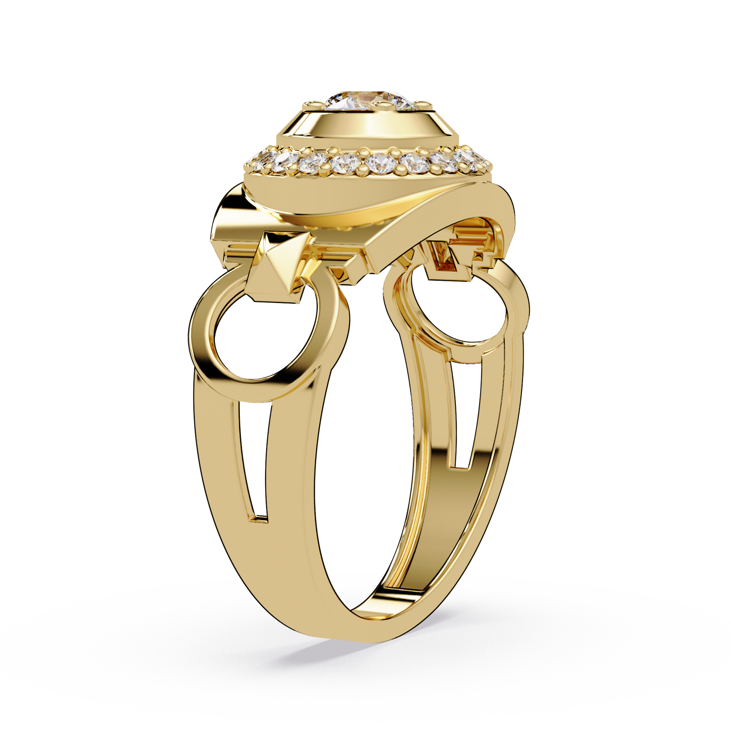 Round Cut Lab Grown Prong Set Men's Diamond Signet Ring - HIGHCARAT DIAMONDS