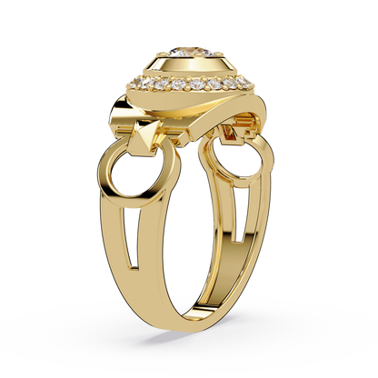 Round Cut Lab Grown Prong Set Men's Diamond Signet Ring - HIGHCARAT DIAMONDS