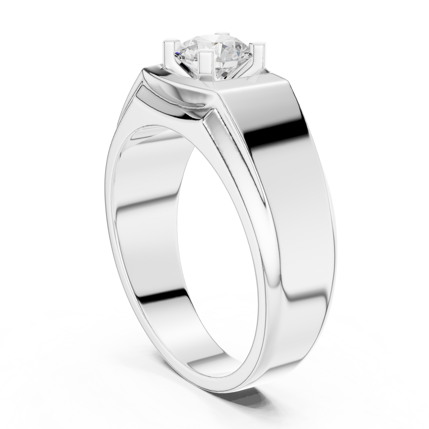 18k Solid Rose Gold Round Cut Lab Grown Diamond Sizzling Sparkling Every Day Classic Diamond Ring for Men - HIGHCARAT DIAMONDS
