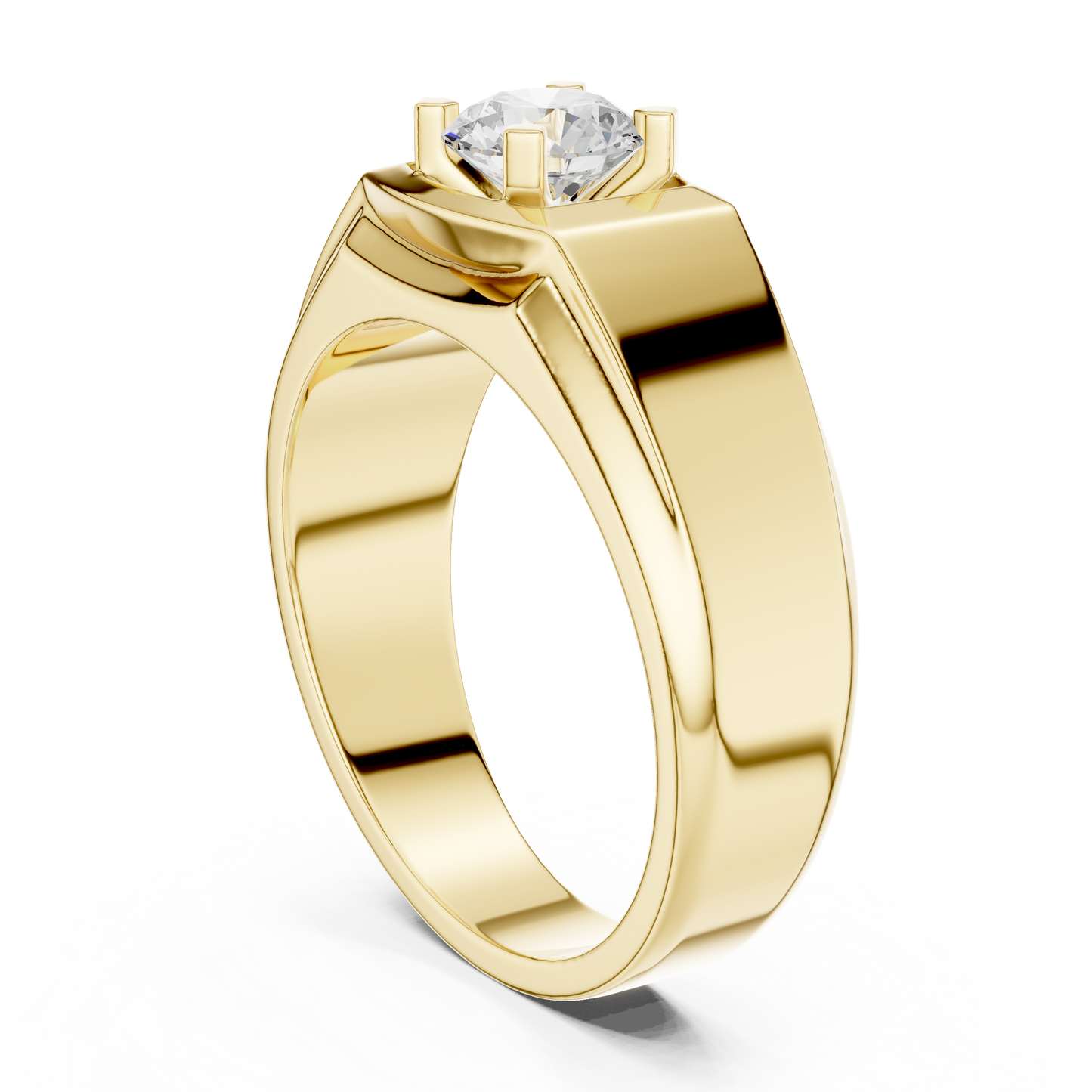 18k Solid Rose Gold Round Cut Lab Grown Diamond Sizzling Sparkling Every Day Classic Diamond Ring for Men - HIGHCARAT DIAMONDS