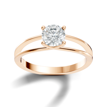 Solitaire Round Cut Lab Grown Diamond Vintage Delicate Cluster Stunning Daily Wear Ring For Her - HIGHCARAT DIAMONDS