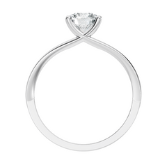 Round shape diamond ring with solitaire center and cluster setting