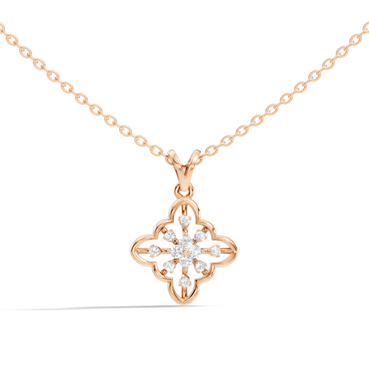0.14 Carat Round Cut Diamond Pendant in 18K Solid Yellow Gold Perfect Gift for Her - HIGHCARAT DIAMONDS