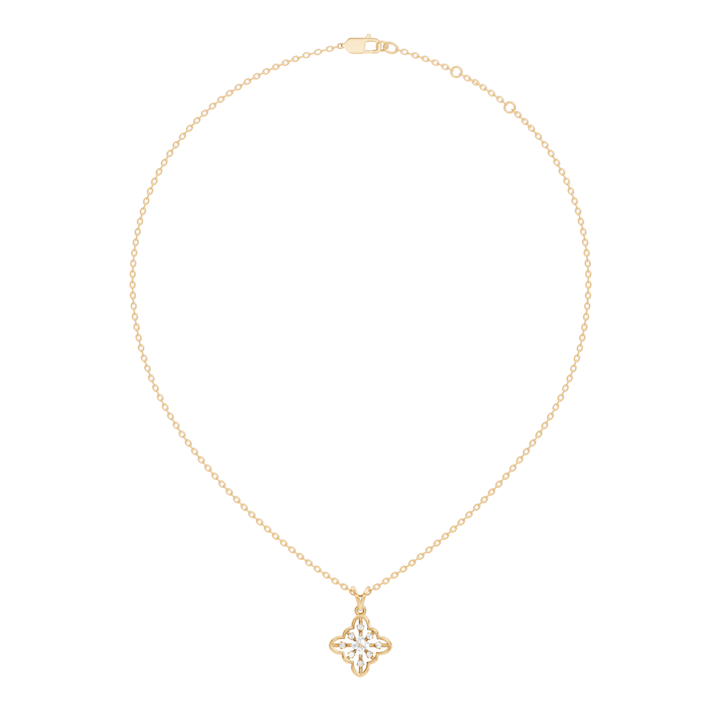 0.14 Carat Round Cut Diamond Pendant in 18K Solid Yellow Gold Perfect Gift for Her - HIGHCARAT DIAMONDS