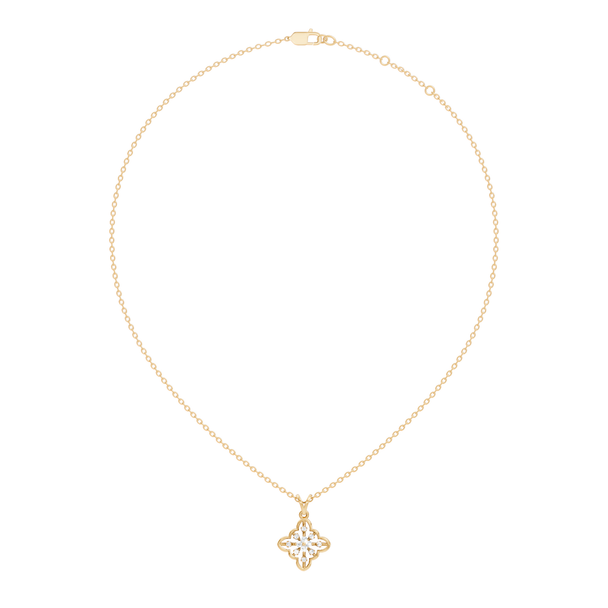 0.14 Carat Round Cut Diamond Pendant in 18K Solid Yellow Gold Perfect Gift for Her - HIGHCARAT DIAMONDS