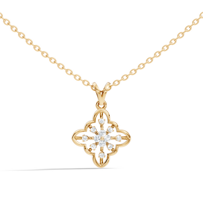 0.14 Carat Round Cut Diamond Pendant in 18K Solid Yellow Gold Perfect Gift for Her - HIGHCARAT DIAMONDS