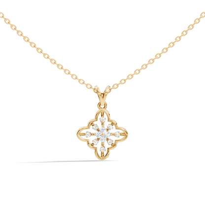 0.14 Carat Round Cut Diamond Pendant in 18K Solid Yellow Gold Perfect Gift for Her - HIGHCARAT DIAMONDS