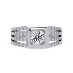 Round Cut Lab Grown Vintage Solitaire Multi Layer Ring - HIGHCARAT DIAMONDS