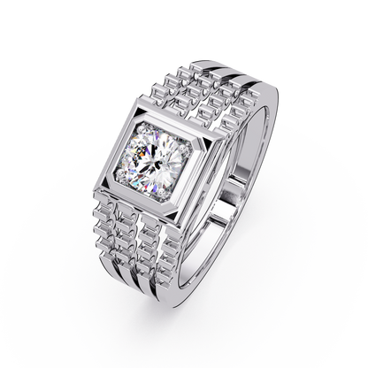 Round Cut Lab Grown Vintage Solitaire Multi Layer Ring - HIGHCARAT DIAMONDS