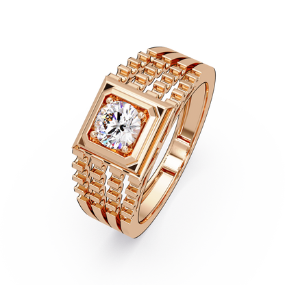 Round Cut Lab Grown Vintage Solitaire Multi Layer Ring - HIGHCARAT DIAMONDS