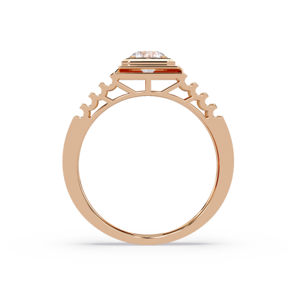 Round Cut Lab Grown Vintage Solitaire Multi Layer Ring - HIGHCARAT DIAMONDS