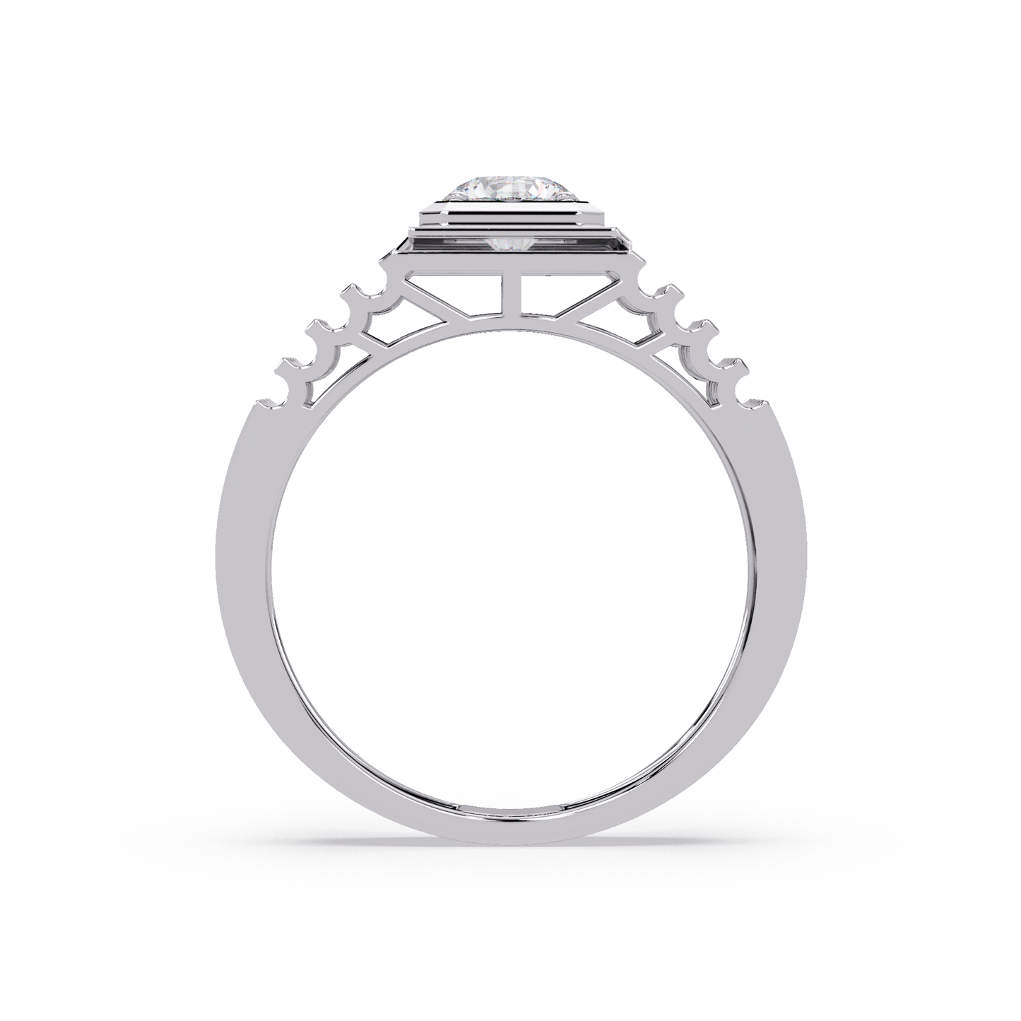 Round Cut Lab Grown Vintage Solitaire Multi Layer Ring - HIGHCARAT DIAMONDS