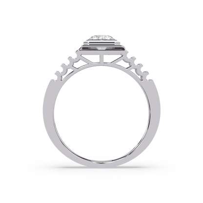 Round Cut Lab Grown Vintage Solitaire Multi Layer Ring - HIGHCARAT DIAMONDS