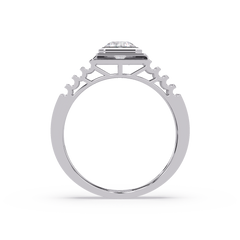 Round Cut Lab Grown Vintage Solitaire Multi Layer Ring - HIGHCARAT DIAMONDS