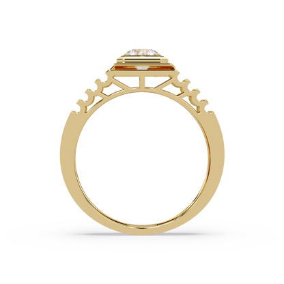 Round Cut Lab Grown Vintage Solitaire Multi Layer Ring - HIGHCARAT DIAMONDS
