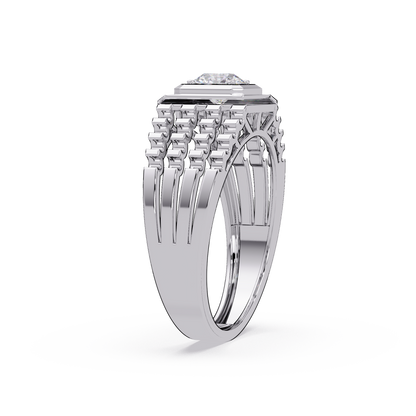 Round Cut Lab Grown Vintage Solitaire Multi Layer Ring - HIGHCARAT DIAMONDS