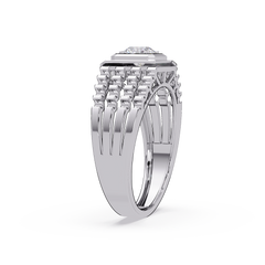 Round Cut Lab Grown Vintage Solitaire Multi Layer Ring - HIGHCARAT DIAMONDS