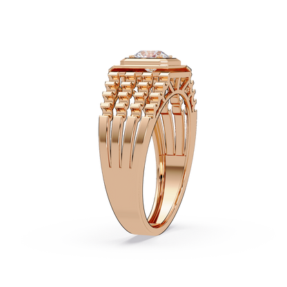 Round Cut Lab Grown Vintage Solitaire Multi Layer Ring - HIGHCARAT DIAMONDS