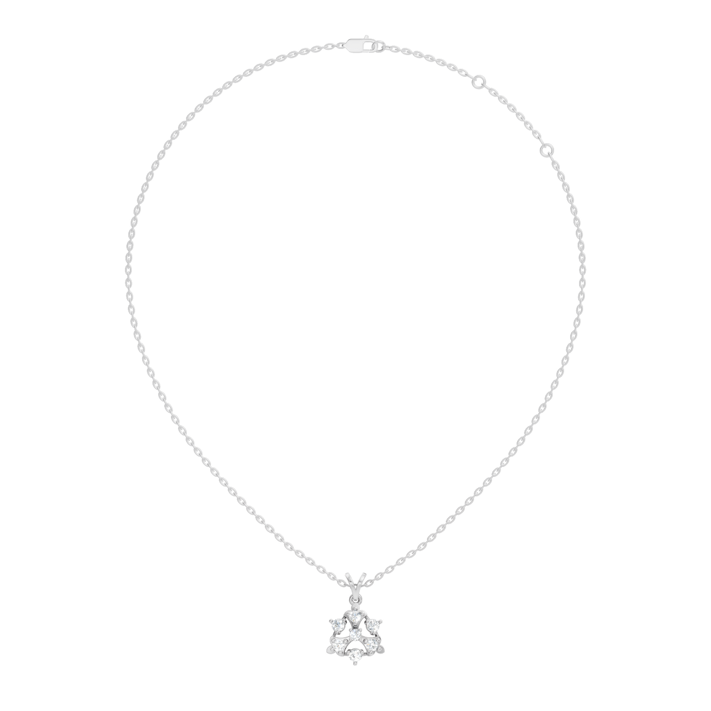 Minimalist Round Diamond Pendant In 14K White Gold Vintage Style Jewelry For Her - HIGHCARAT DIAMONDS