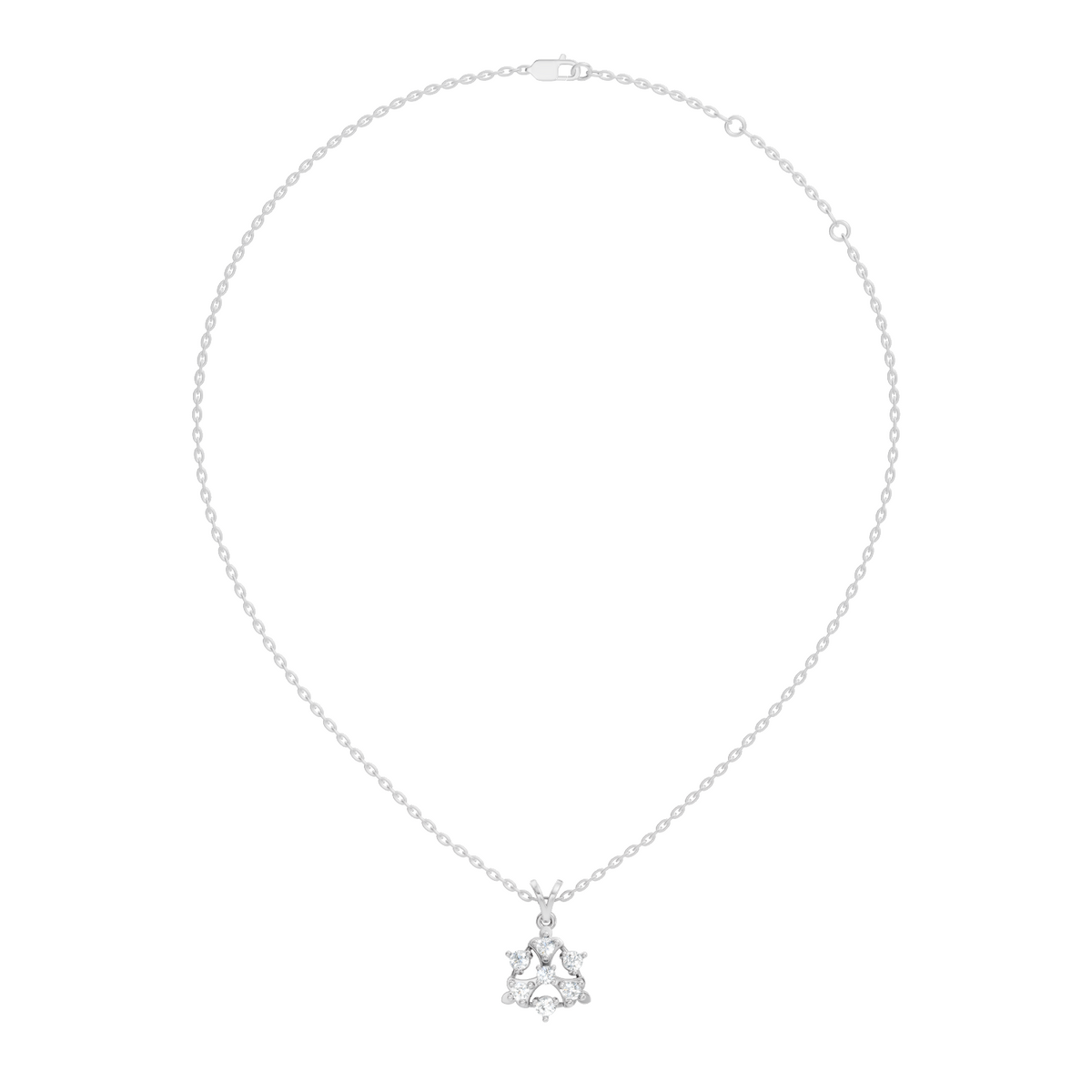 Minimalist Round Diamond Pendant In 14K White Gold Vintage Style Jewelry For Her - HIGHCARAT DIAMONDS