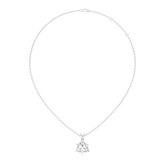 Minimalist Round Diamond Pendant In 14K White Gold Vintage Style Jewelry For Her - HIGHCARAT DIAMONDS